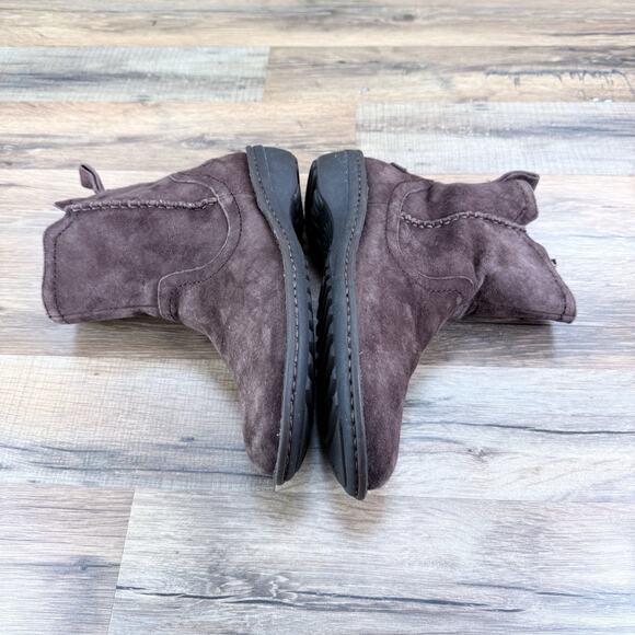 UGG Size 8 Women Neevah Brown Suede Sheepskin Lined Boots Winter 1003421 - Picture 4 of 7